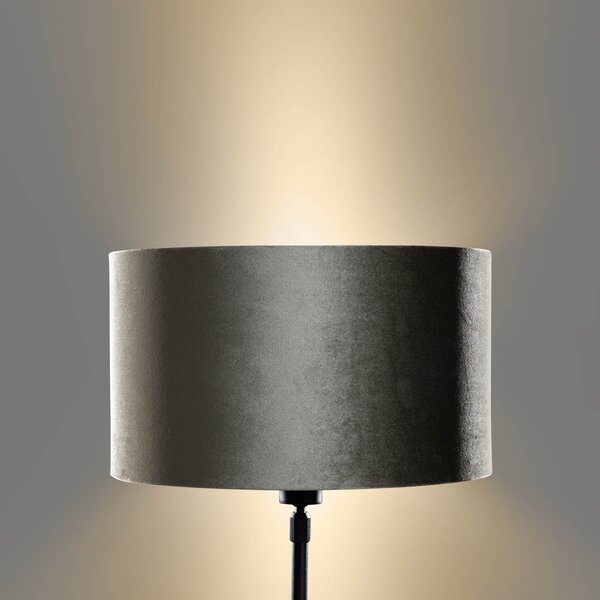 Lampa stołowa czarna z zielonym aksamitnym abażurem 35 cm - Parte