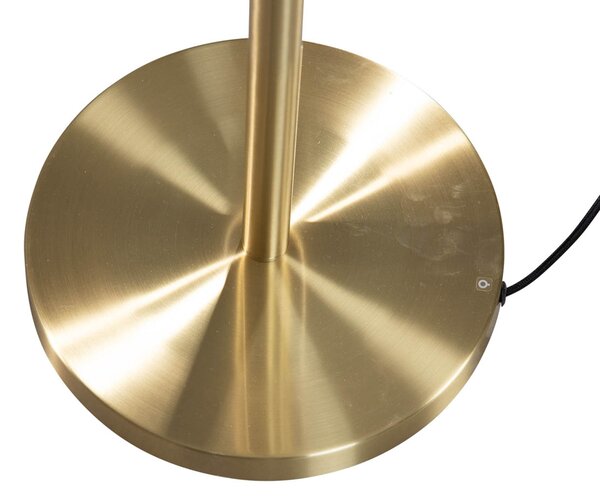 Lampa podłogowa mosiężna z welurowym abażurem wzór krokodyla 50cm - Simplo