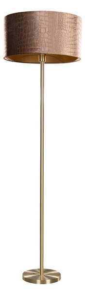 Lampa podłogowa mosiężna z welurowym abażurem wzór krokodyla 50cm - Simplo