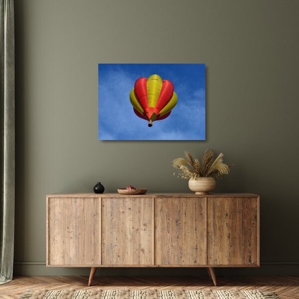 Obraz na szkle - latający balon (70x50 cm)
