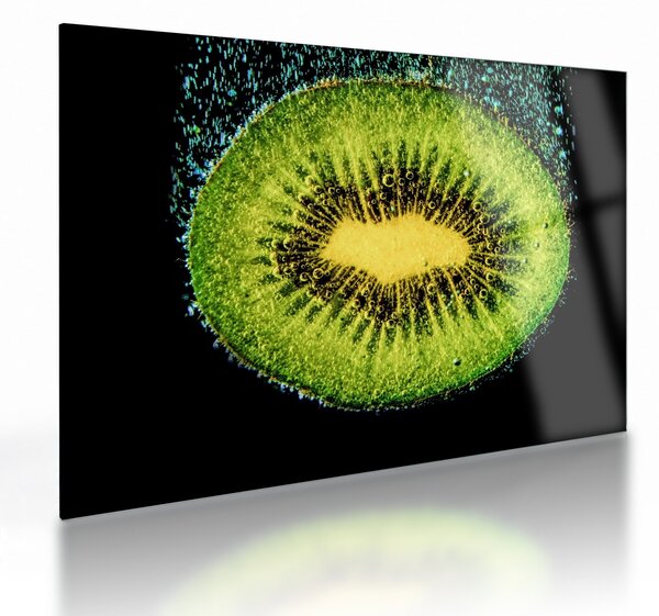 Obraz na szkle - szczegół kiwi w wodzie (70x50 cm)