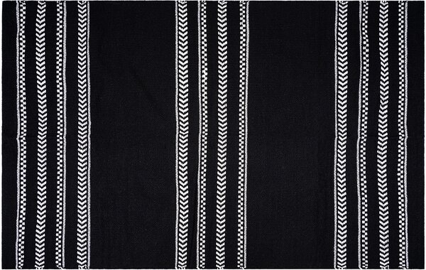 Dywan czarno-biały bawełniany, 120 x 180 cm