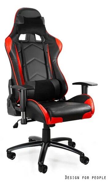 Fotel biurowy gamingowy DYNAMIQ V5 czarny/czerwony