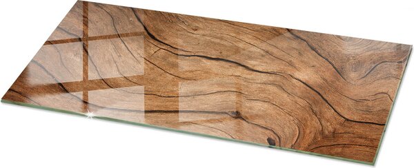 Natural Wood Pattern- Glass Kitchen Worktop - Szklany blat kuchenny - Nowoczesny blat kuchenny - Trway blat kuchenny - Higieniczny blat kuchenny - atwy do czyszczenia blat kuchenny - 125x50 cm