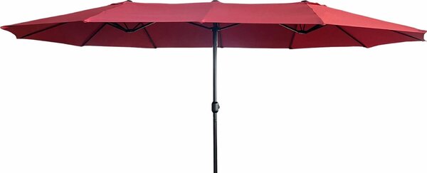 Podwójny parasol ogrodowy TILIA w kolorze czerwonym 460x270x245 cm