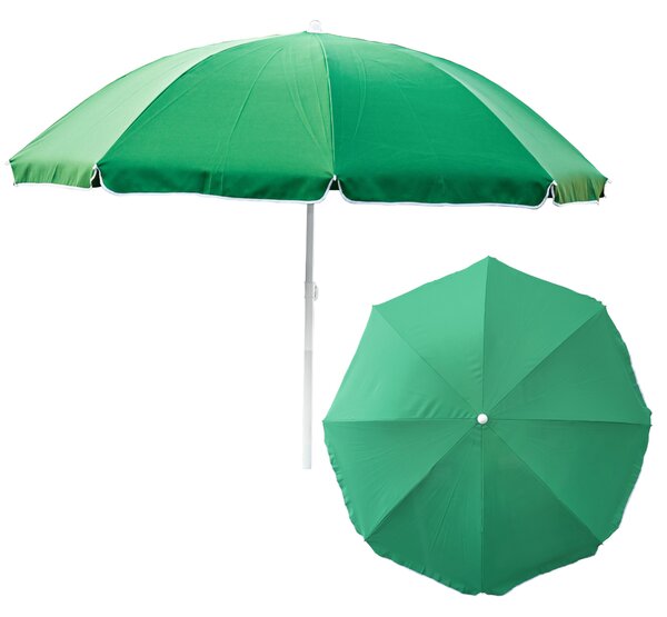 Parasol ogrodowy Materia poliester / stal Kolor zielony Jednolity motyw Duy D 240 cm H 230 cm Nowoczesny Funkcjonalny