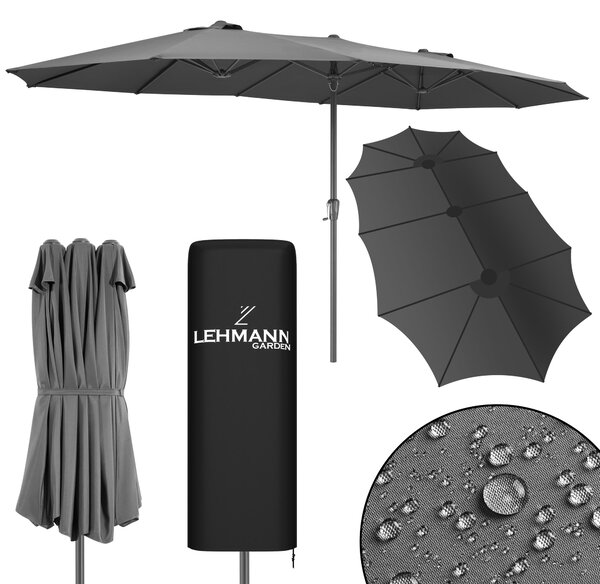 Parasol Ogrodowy Podwójny Double duy XXL 4.5m Lehmann Haven UV80+ Solidny Wytrzymay na 12 osób