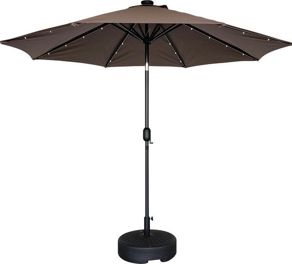 Parasol ogrodowy Houseland Luna z owietleniem LED 270 cm ciemnobrzowy