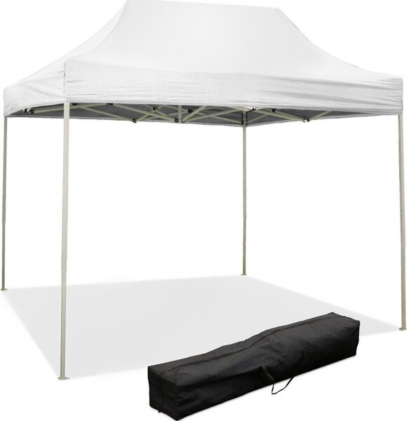 3 x 2 m Biaa skadana altana pokryta wodoodpornym PVC