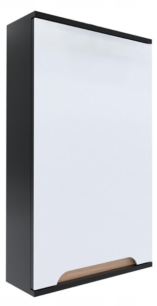 Szafka z lustrem czarna 45x16x75 czarny/db Omeble