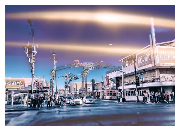 Obraz na szkle - ulica w Las Vegas (70x50 cm)