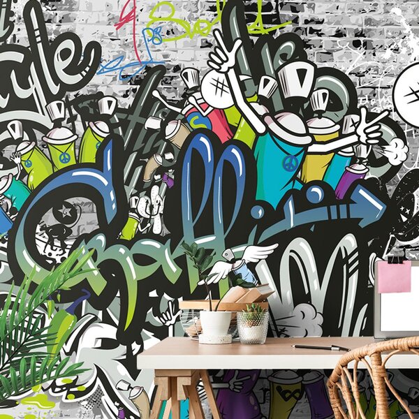 Tapeta stylowa ściana graffiti