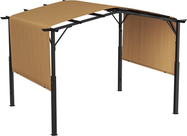 SucceBuy 10x10 ft chowana pergola do uytku na zewntrz, ukowy metalowy dach na taras