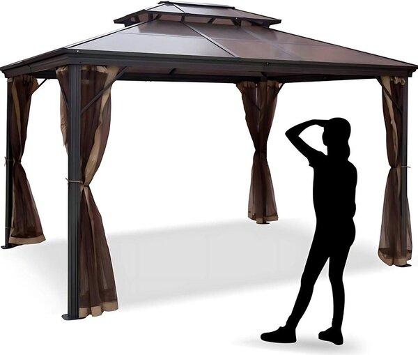 Pawilon – 3 x 3 m – odporny na warunki atmosferyczne – pawilon – namiot imprezowy – pawilon – pergola – aluminiowa rama – dach poliestrowy