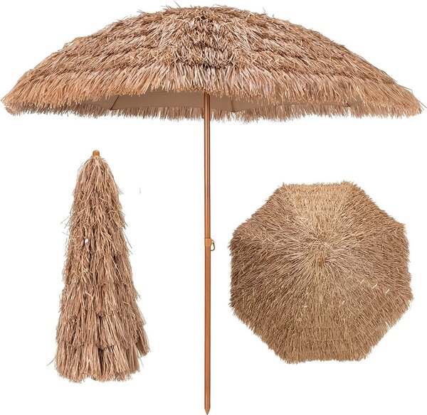 KOMFOTTEU Hawaii parasol, parasol plaowy ze somy ryowej, parasol ogrodowy z ochron przeciwsoneczn, parasol ogrodowy do ogrodu, na balkon, na pla