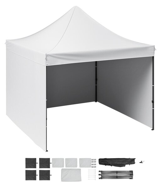 VEVOR altana 304,8x304,8x320cm namiot ogrodowy 500Dpoliuretan srebrna tkanina skadana altana regulowana wysoko w komplecie torba do przechowywania namiot imprezowy 6-8 osób namiot pop up biaa altana ogrodowa na biwak