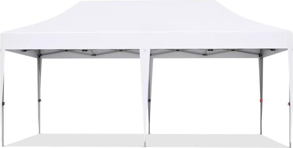 Namiot imprezowy z bocznymi ciankami – 300 x 600 cm – rozkadany – biay – Easy Up – pawilon – wodoodporny i odporny na warunki atmosferyczne – regulowana wysoko