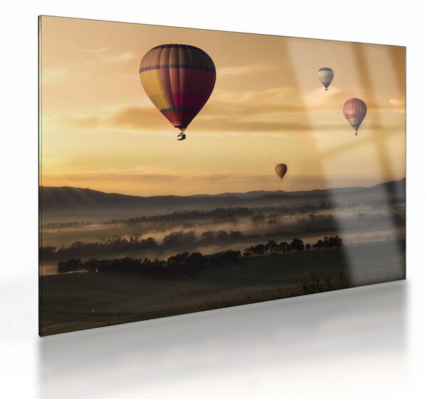 Obraz na szkle - latające balony (70x50 cm)