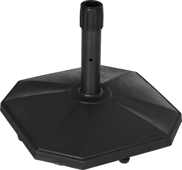 Stojak na parasol Outsunny 18 kg, podstawa parasola do supa o rednicy Ø 32/34/38 mm, stojak na parasol, wypenienie cementowe, czarny 45,5 x 45,5 x 33 cm