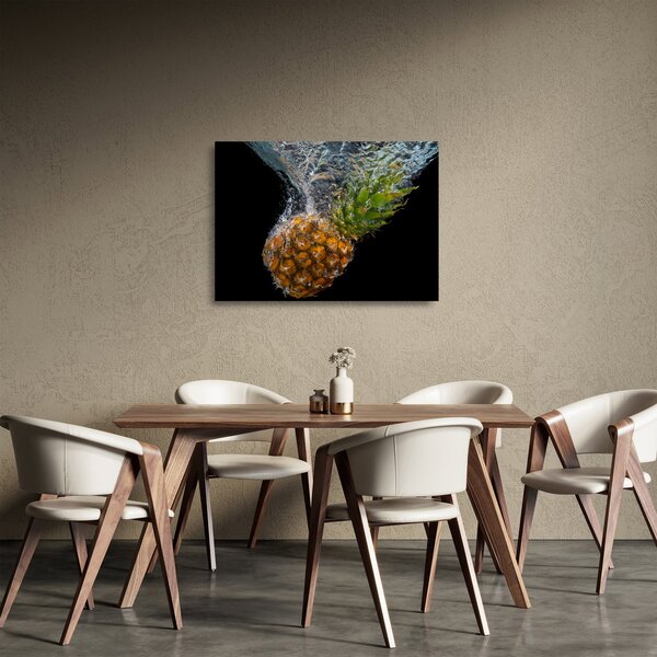 Obraz na szkle - ananas w wodzie (70x50 cm)