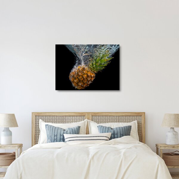 Obraz na szkle - ananas w wodzie (70x50 cm)