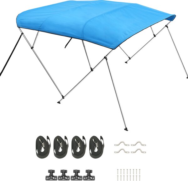 SucceBuy Bimini Top pokrowiec na ód dach odzi ochrona przeciwsoneczna niebieski 4 uki 216-229 cm