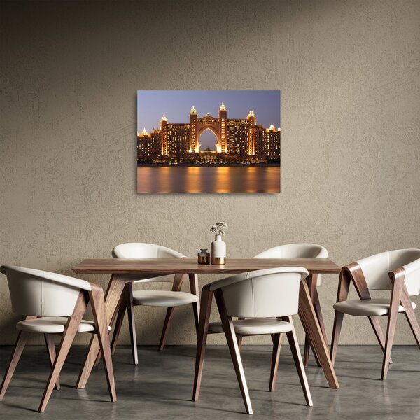 Obraz na szkle - budowa w Dubaju (70x50 cm)