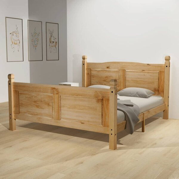 Łóżko z materacem memory, sosna, w stylu meksykańskim, 160x200