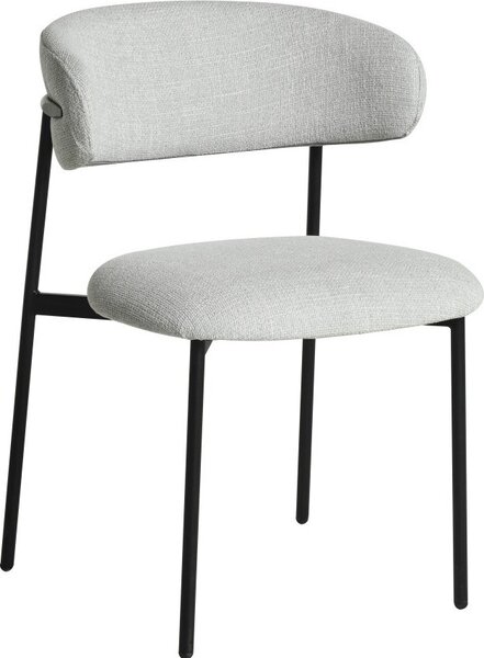 HowHomely Krzeso ZOYA szara tkanina - minimalistyczny design, ergonomiczna, czarna metalowa rama