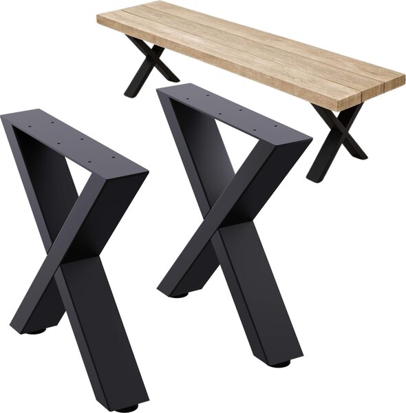 DanDiBo 2x rama awki metalowa czarna 43 x 40 cm nogi awki nogi awki 96666 prowadnice awki stolik kawowy nogi stolika rama stou