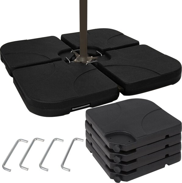Stojak na parasol Moe by wypeniony wod lub piaskiem Waga parasola 60 L Kwadratowa podstawa Czarny 23797