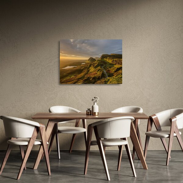 Obraz na szkle - pasmo górskie (70x50 cm)