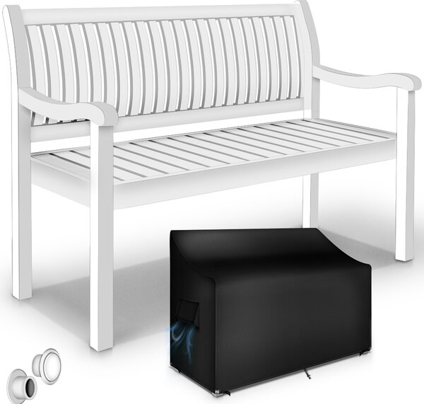 Tillvex® ławka ogrodowa drewniana biała 125 cm / 2 - 3 osoby ławka parkowa solidna ławka ogrodowa meble ogrodowe