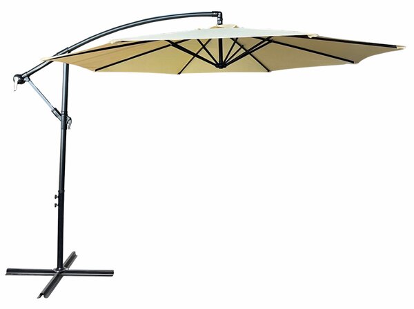 Parasol ogrodowy ASTER ochrona UV w kolorze beowym 300x300x45 cm
