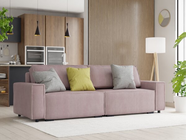 Sofa dwuosobowa rozkładana SMART różowa