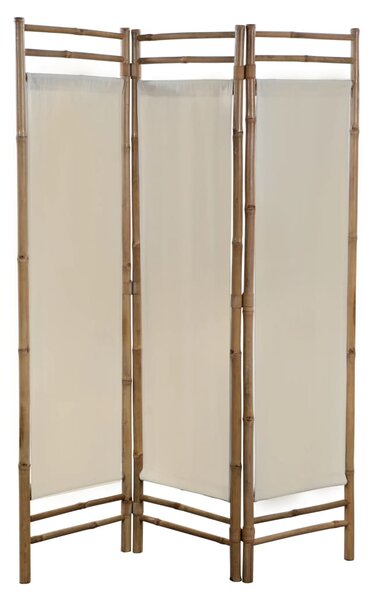 3-panelowy, składany parawan bambus i płótno, 120 cm