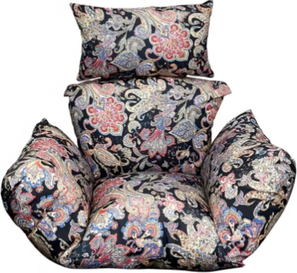 Happyment® Poduszka do siedzenia Tavien - do wiszcego fotela Egg Chair - wodoodporna - czarna - zdejmowana i zmywalna - do hutawki ogrodowej i patio