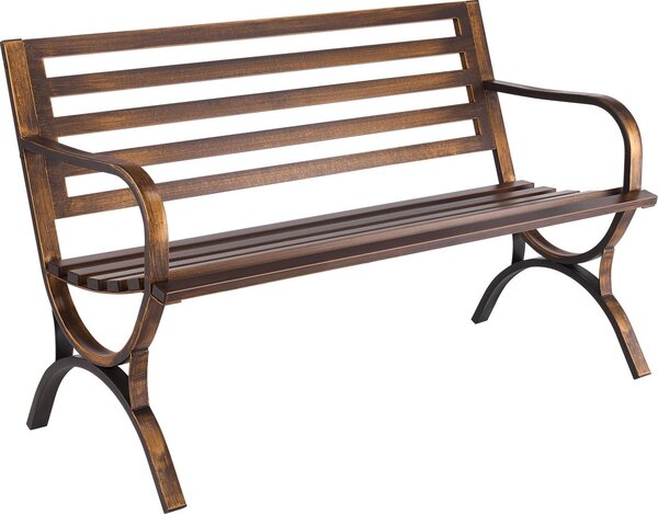 VEVOR awka ogrodowa meble ogrodowe awki 127 cm 250 kg udwigu, awka tarasowa awka weranda z listwami i podokietnikami z zaokrglonymi krawdziami, awka balkonowa z metalow ram do parku antyczny brz