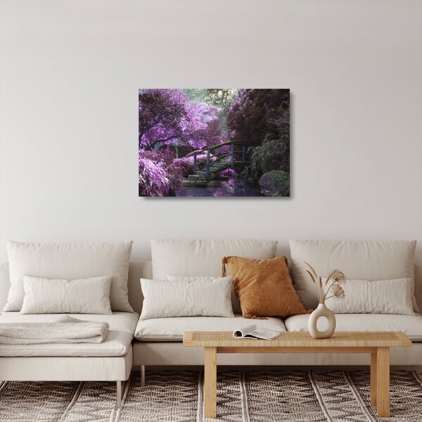 Obraz na szkle - fioletowe drzewa (70x50 cm)