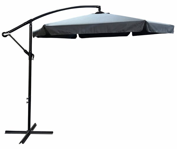 Wodoodporny parasol ogrodowy i tarasowy CYNIA ciemnoszary 300x300x245 cm