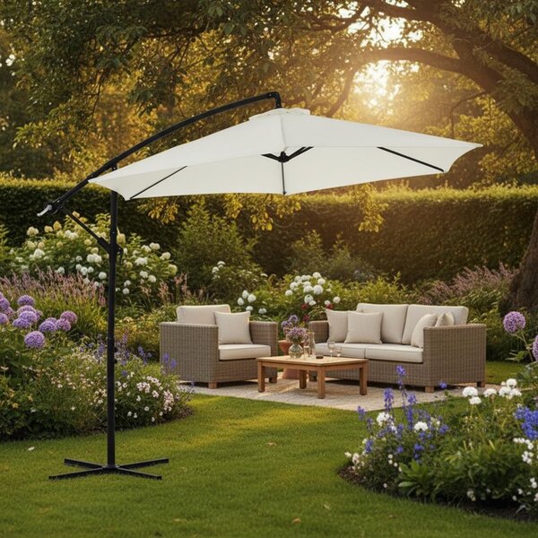 Mucola parasol na korb parasol wspornikowy parasol ogrodowy parasol plaowy parasol patio parasol przeciwsoneczny - beowy 3,5 m