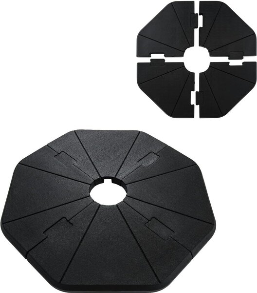 KOMFOTTEU 4-czciowy stojak na parasol, stojak na parasol, który mona wypeni wod lub piaskiem, stojak na parasol targowy, omioktny stojak na parasol wiszcy