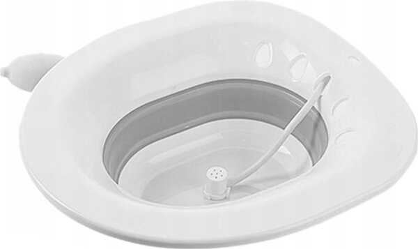 Bidet z pompk, przenony bidet skadany, turystyczna nakadka na sedes, uniwersalna, z uchwytem do zawieszenia, 39 x 36 x 12 cm, obcienie do 120 kg
