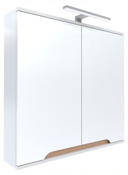 Szafka z lustrem 60x16x75cm biaa/db LED chrom Omeble