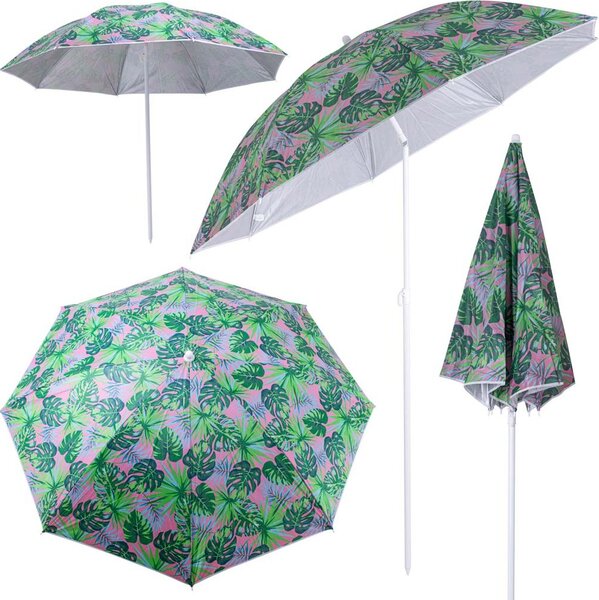 Parasol ogrodowy plaowy z regulowanymi amanymi limi 150 cm
