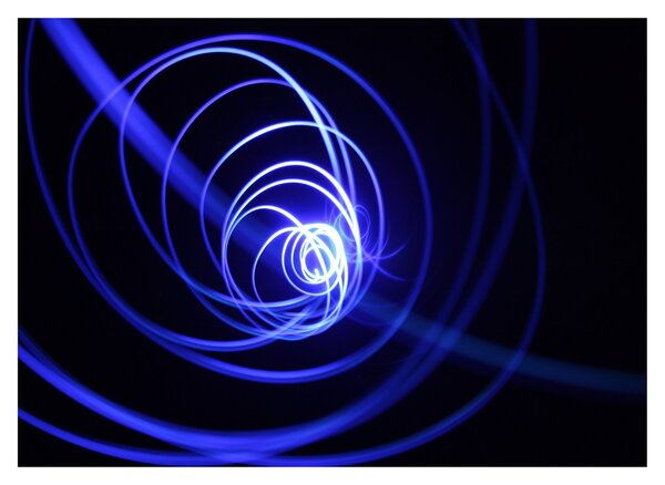 Obraz na szkle - niebieskie spirale (70x50 cm)