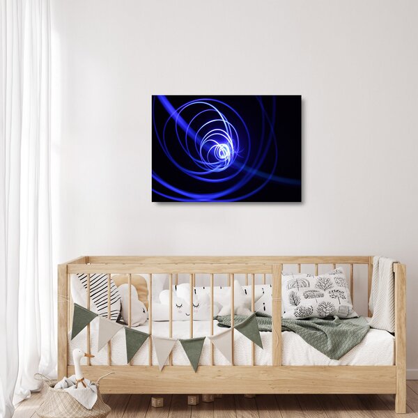 Obraz na szkle - niebieskie spirale (70x50 cm)