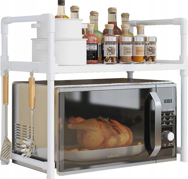 PÓKA KUCHENNA pod mikrofalówk SZAFKA ORGANIZER BIAA 2poziomy 48cm REGA