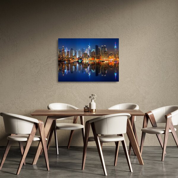 Obraz na szkle - Manhattan w nocy (70x50 cm)