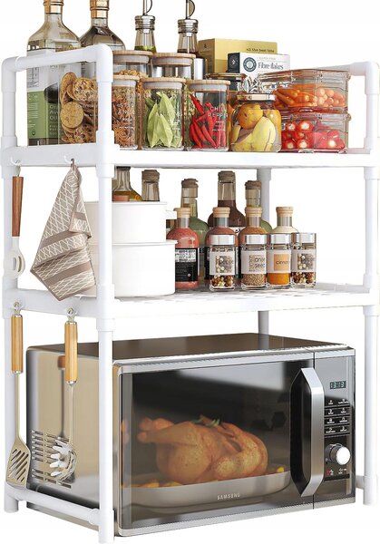 PÓKA KUCHENNA pod mikrofalówk SZAFKA ORGANIZER BIAA 3poziomy 48cm REGA